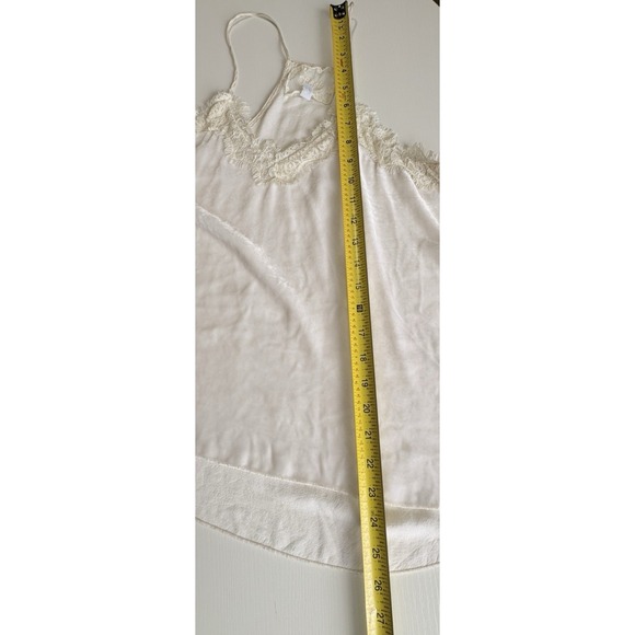Johnny Was Ivory Silk Velvet Lace Trim Cami Top Luxe Romantic Boho Dainty Fairy - Picture 9 of 10